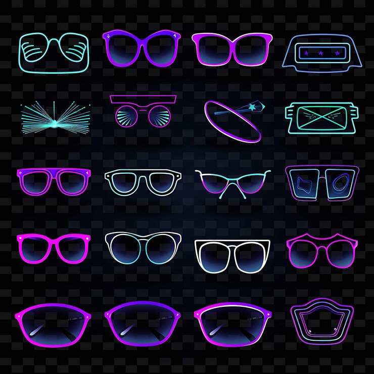 PSD creative neon line elementos de diseño moderno para obras de arte vibrantes y cautivadoras formas y2k.