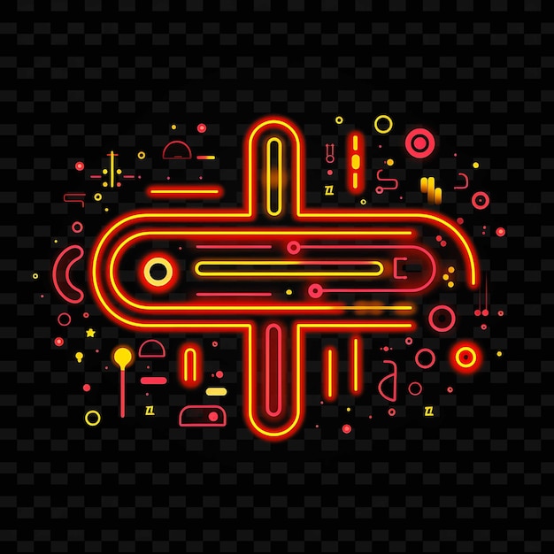 PSD creative neon line elementos de diseño moderno para obras de arte vibrantes y cautivadoras formas y2k.