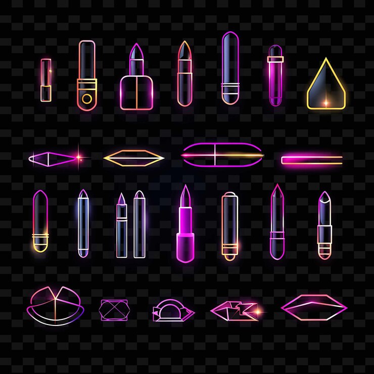 PSD creative neon line elementos de diseño moderno para obras de arte vibrantes y cautivadoras formas y2k.