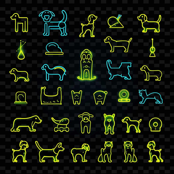 PSD creative neon line elementos de diseño moderno para obras de arte vibrantes y cautivadoras formas y2k.
