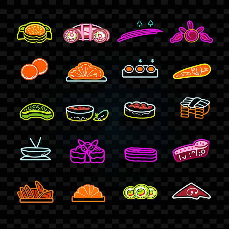 PSD creative neon line elementos de diseño moderno para obras de arte vibrantes y cautivadoras formas y2k.