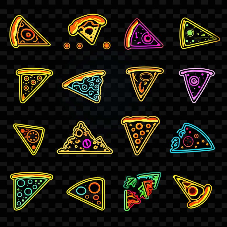 PSD creative neon line elementos de diseño moderno para obras de arte vibrantes y cautivadoras formas y2k.