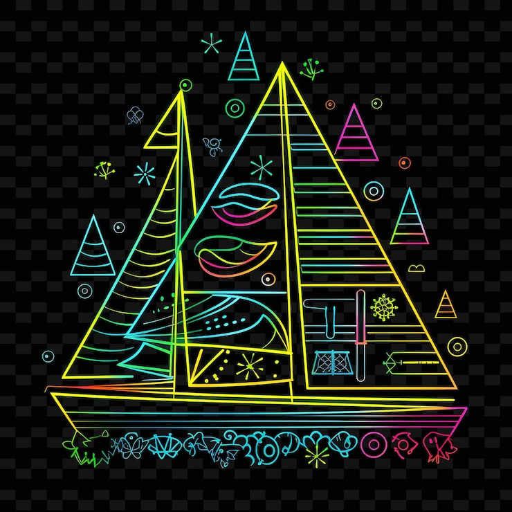 PSD creative neon line modern design elements for vibrant and captivating artworks y2k shapes
