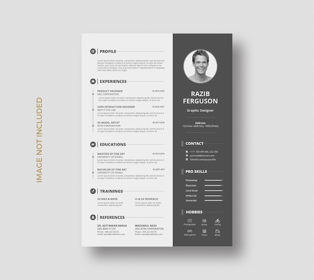 PSD creative resume cv curriculum vitae template design