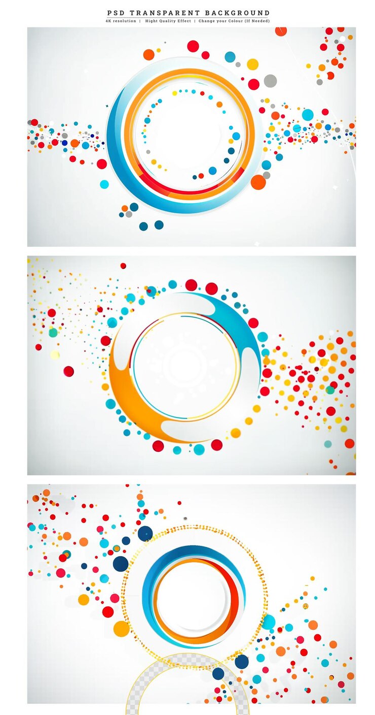 PSD creative rounded lines edge place on transparent background