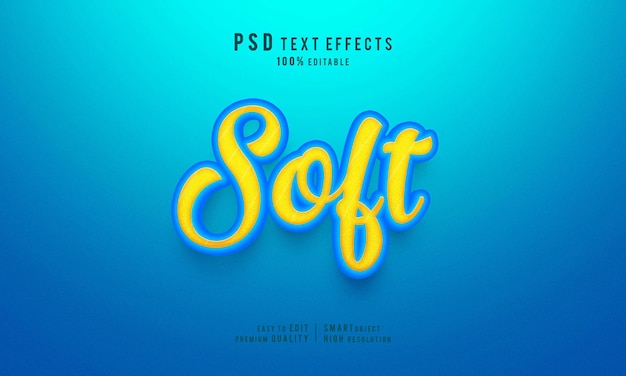 Creative Soft 3D bearbeitbare Texteffekt-Layer-Mockup-Vorlage