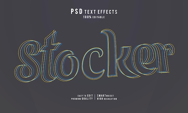 Creative stockers 3d editierbare Texteffekt-Layer-Mockup-Vorlage