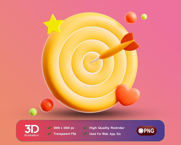 Creativepreneur 3D Target sobre fondo aislado