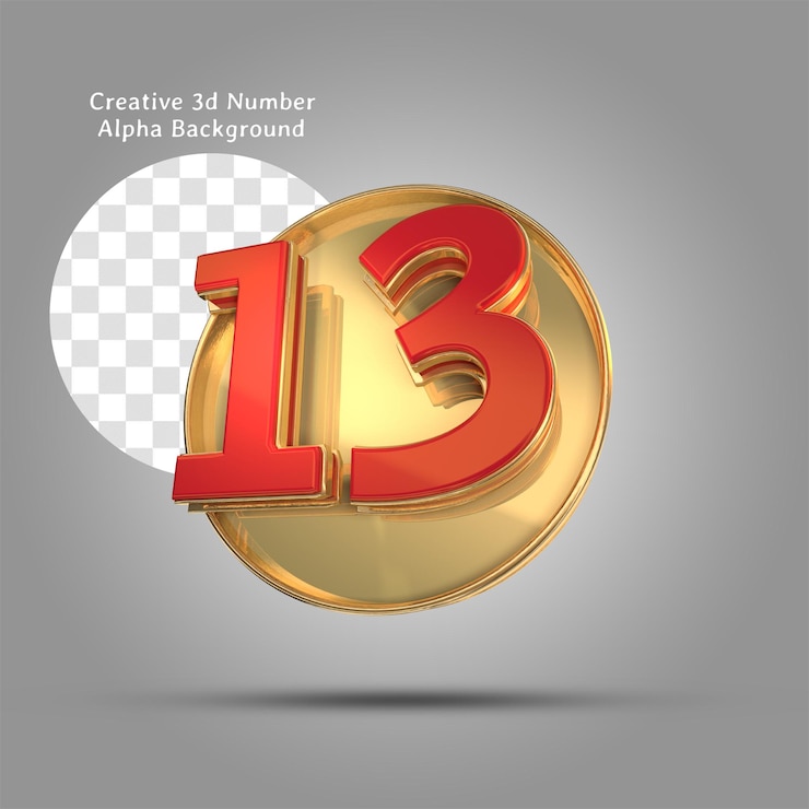 PSD creativo 3d numero 13