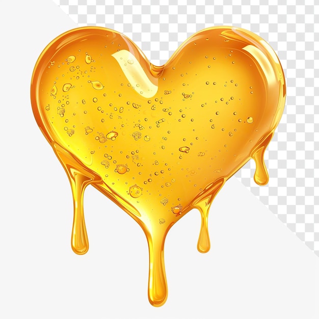 Creativo Honey Heart Drip Design Nessuna bolla sfondo trasparente
