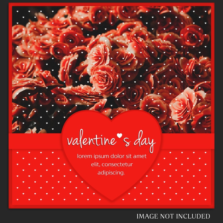 PSD creativo moderno romántico día de san valentín instagram post plantilla y foto mockup