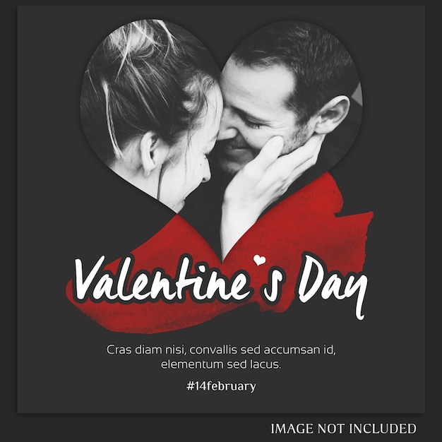 Creativo moderno romántico día de san valentín instagram post plantilla y foto mockup