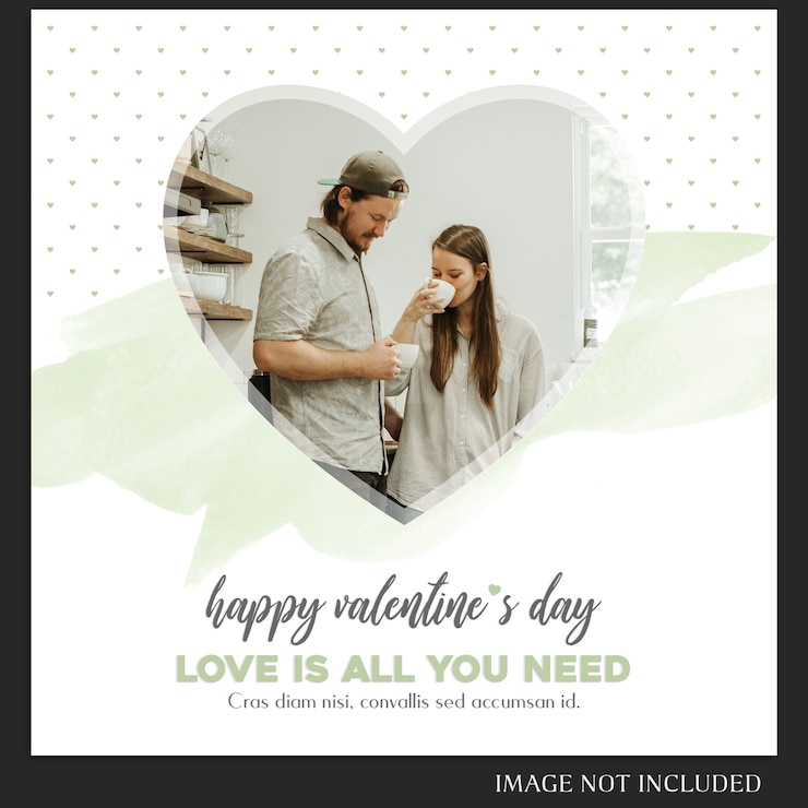 PSD creativo moderno romantico san valentino instagram post modello e foto mockup