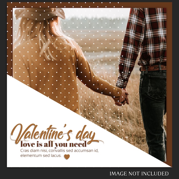 Creativo moderno romantico San Valentino Instagram Post modello e Photo Mockup