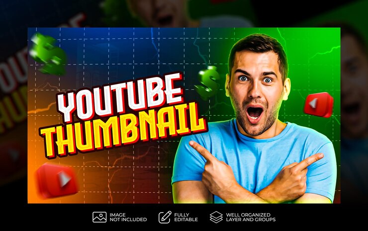 PSD creativo psd video de revisión llamativa plantilla de miniatura de youtube