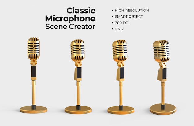 Creatore di scene con microfono classico