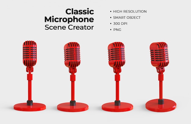 Creatore di scene con microfono classico