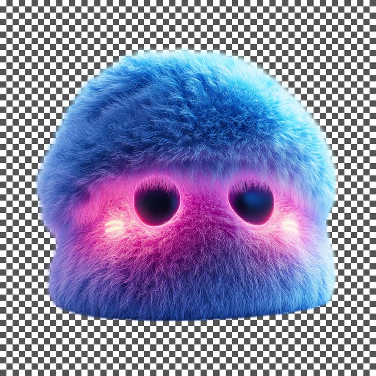 PSD creatura fluffy glowing isolata su uno sfondo trasparente
