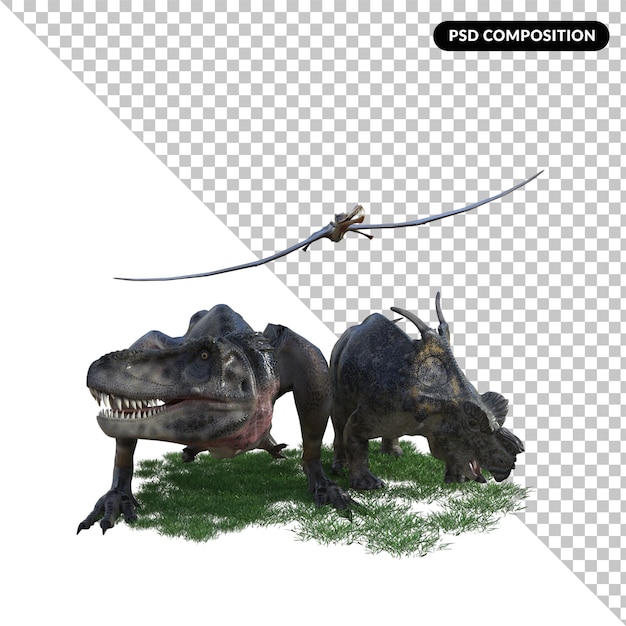 Créature De Dinosaure 3d Isolé