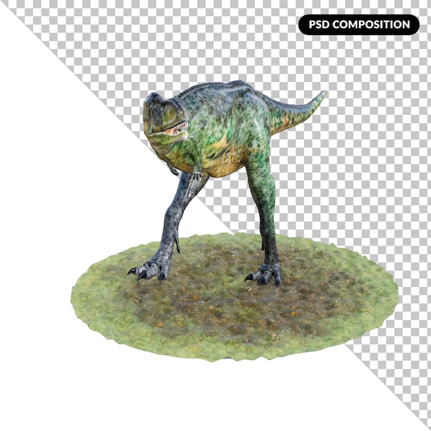 PSD créature de dinosaure 3d isolé