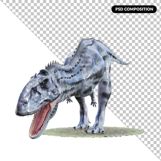 PSD créature de dinosaure 3d isolé