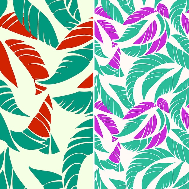 PSD el crecimiento de frondas de palma con formas parecidas a plumas y mosaico desi psd seamless pattern collage art