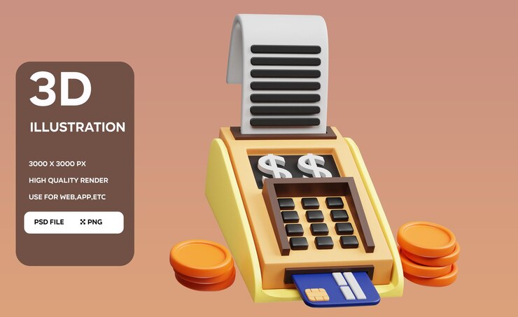 PSD credit payments 3d icon illustration