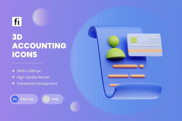 PSD crédito financiero de contabilidad 3d