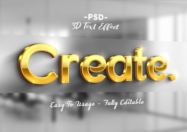 PSD créer un effet de style de texte doré 3d