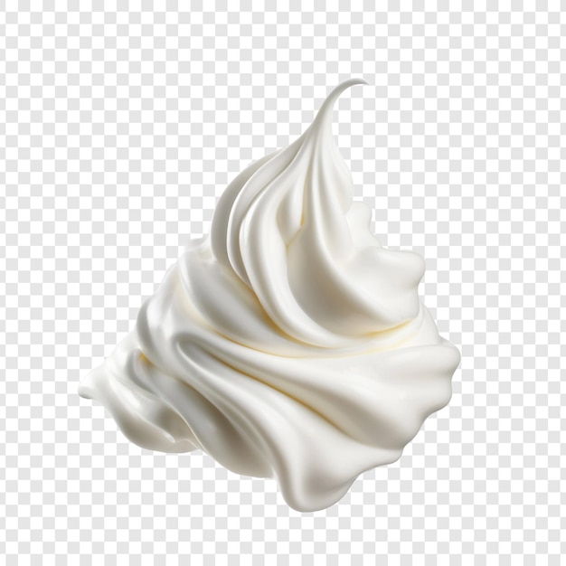 Crema batida aislada sobre un fondo transparente