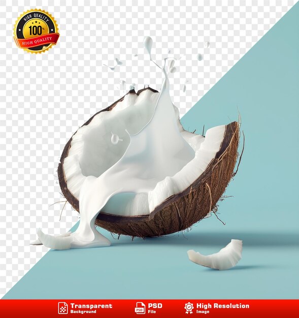 Crema de coco realista en la imagen de fondo azul del bebé