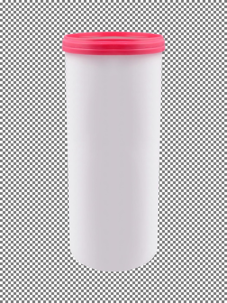 PSD crema cosmética en gel o en polvo de color gris claro botella de tapón de lata blanca