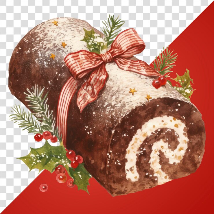 PSD crema de crema de postre para el pastel de madera de navidad de papua nueva guinea