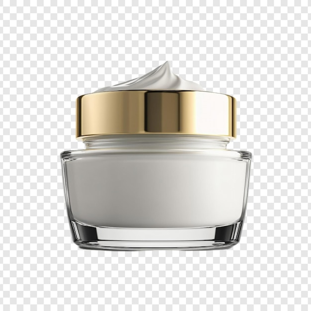 Crema facial de lujo en un elegante frasco de vidrio