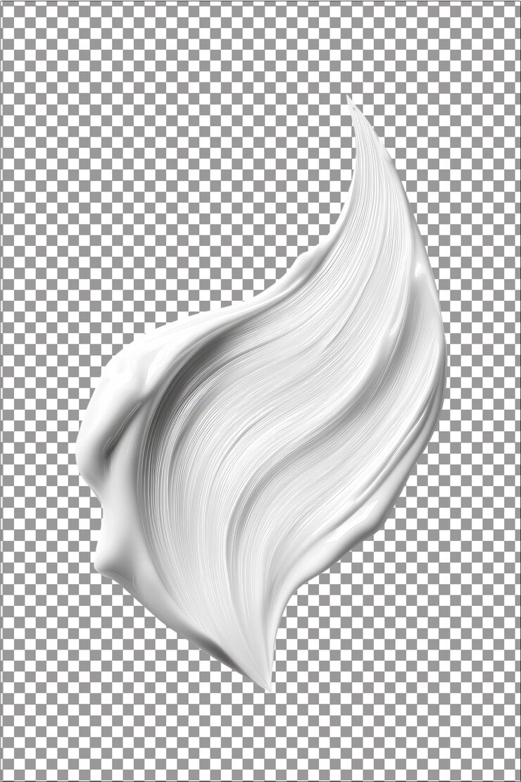 Crema per la cura della pelle Texture Formula liscia e idratante Iperrealista Bianco isolato Plain Transpare