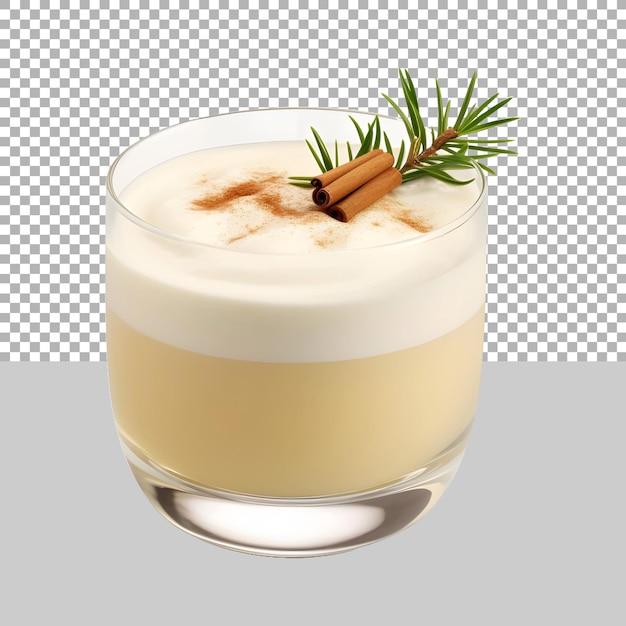 Crema en una taza sobre fondo transparente generada por Ai