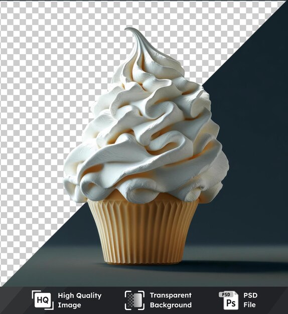 PSD creme batido em um cupcake