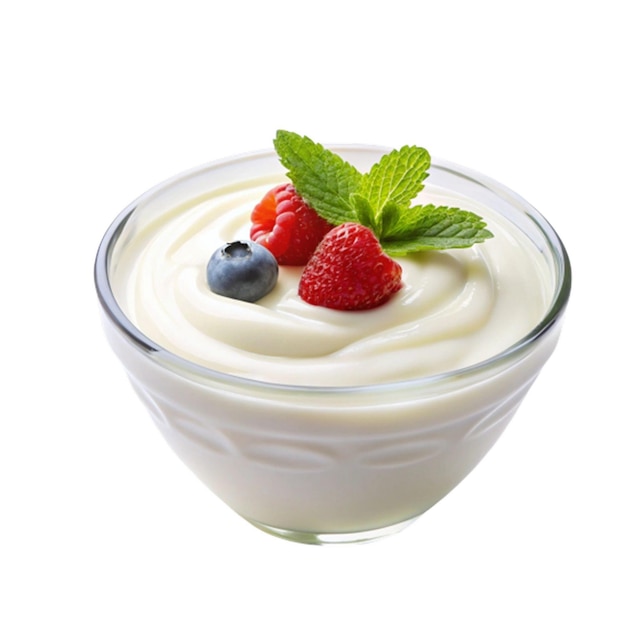 Crème blanche dans un bol