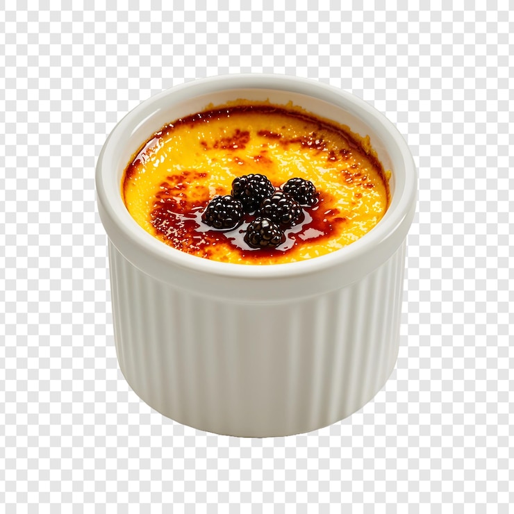 PSD creme brulee isolato su sfondo trasparente