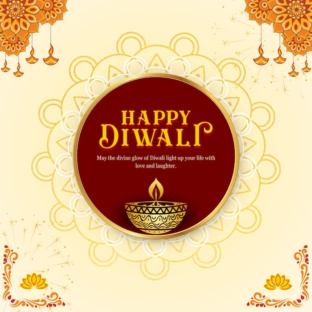 Creme e Maroon Tradizionale Diwali Saluto Instagram Post