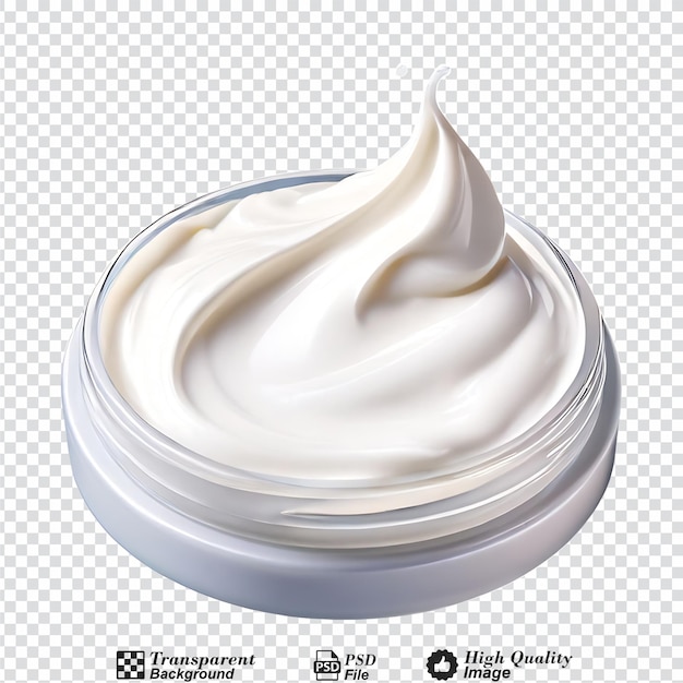 PSD une crème faciale blanche avec une courbe isolée sur un fond transparent