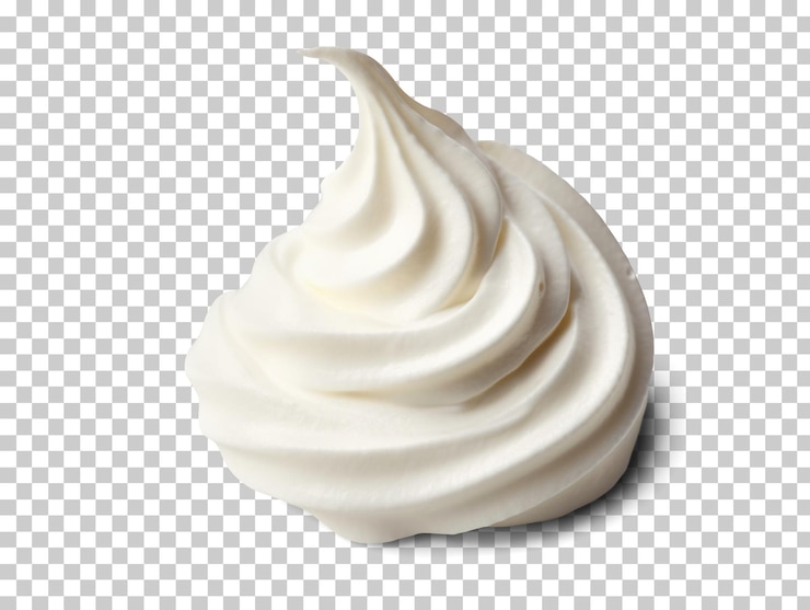 PSD crème fouettée isolée sur fond transparent png psd