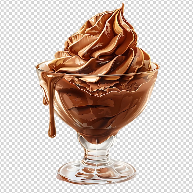 PSD crème glacée au chocolat sur un fond isolé