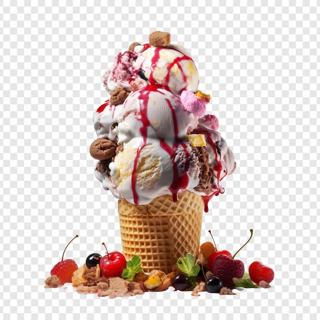 Crème glacée isolée sur fond transparent