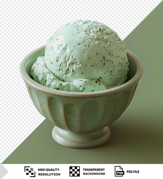 PSD crème glacée kakigori à fond transparent dans un bol