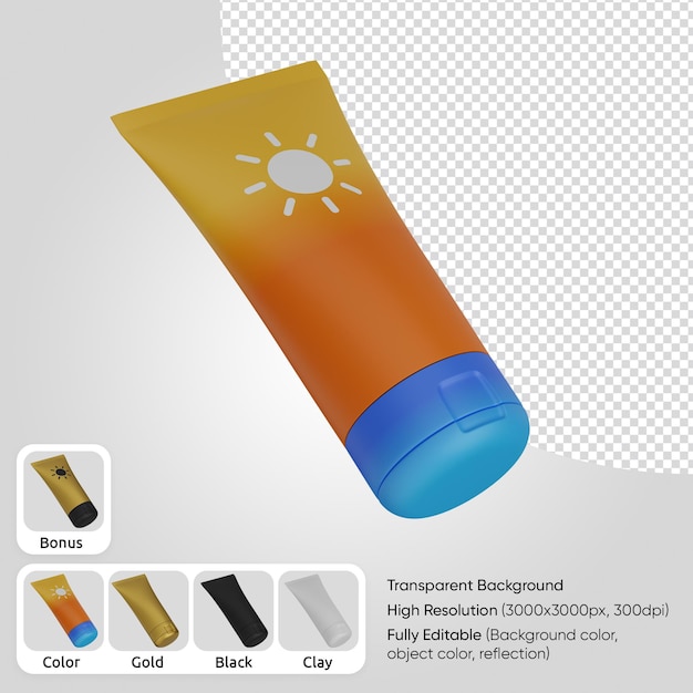 PSD crème solaire 3d