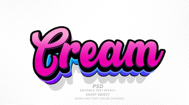 Cremefarbener 3D-bearbeitbarer Photoshop-Texteffektstil