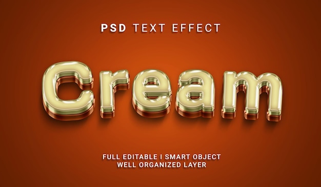 Cremefarbener psd-texteffekt