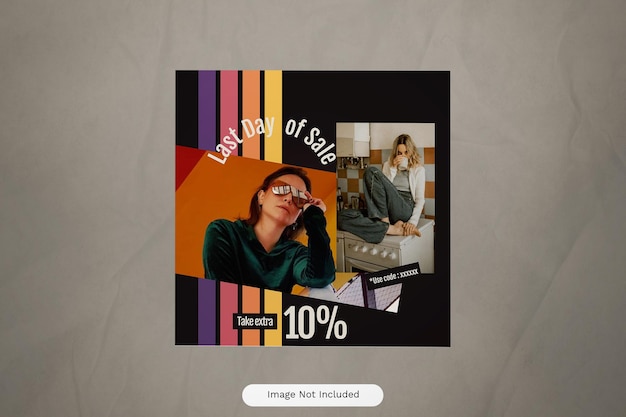 Cremefarbener Retro-80er-Fashion-Instagram-Post 02