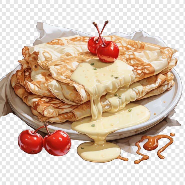 Crepe suisse isolé style png avec fond blanc dessin animé génératif IA